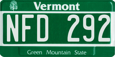 VT license plate NFD292