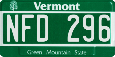 VT license plate NFD296