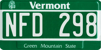 VT license plate NFD298