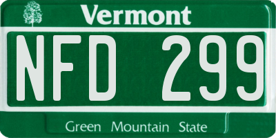 VT license plate NFD299