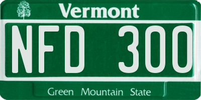 VT license plate NFD300