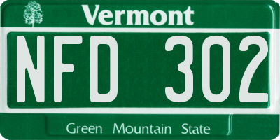 VT license plate NFD302