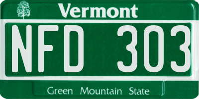 VT license plate NFD303