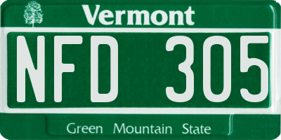 VT license plate NFD305
