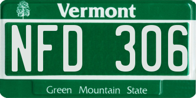 VT license plate NFD306