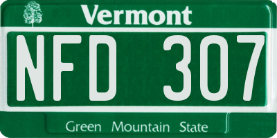 VT license plate NFD307