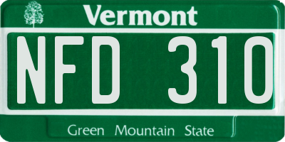 VT license plate NFD310