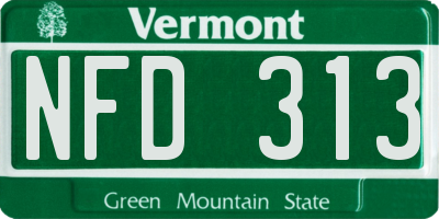 VT license plate NFD313