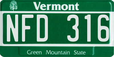 VT license plate NFD316