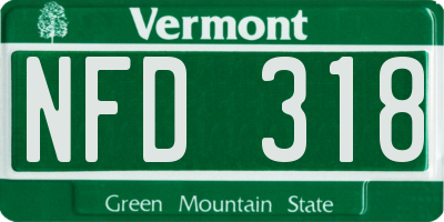 VT license plate NFD318