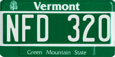 VT license plate NFD320