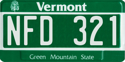 VT license plate NFD321