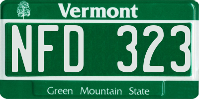VT license plate NFD323