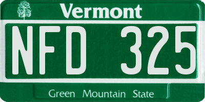 VT license plate NFD325