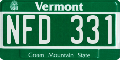 VT license plate NFD331