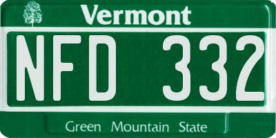 VT license plate NFD332