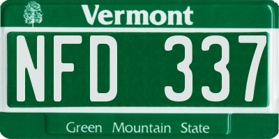 VT license plate NFD337