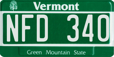 VT license plate NFD340