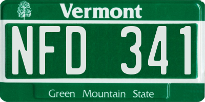 VT license plate NFD341