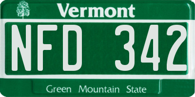 VT license plate NFD342
