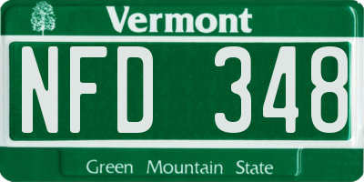 VT license plate NFD348