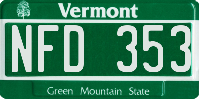 VT license plate NFD353