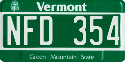 VT license plate NFD354