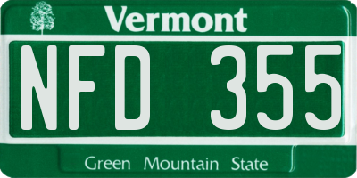 VT license plate NFD355