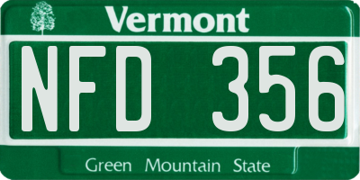 VT license plate NFD356