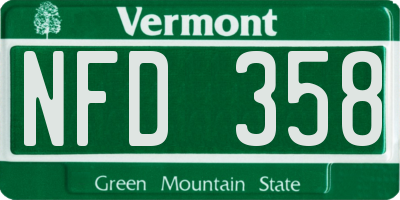 VT license plate NFD358