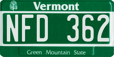 VT license plate NFD362