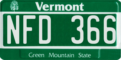 VT license plate NFD366