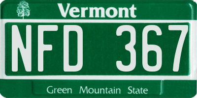 VT license plate NFD367