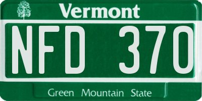 VT license plate NFD370