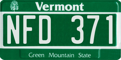VT license plate NFD371