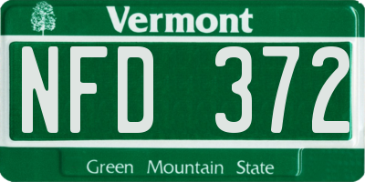 VT license plate NFD372