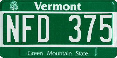 VT license plate NFD375