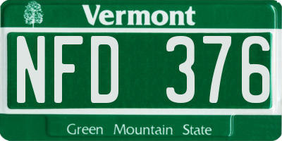 VT license plate NFD376