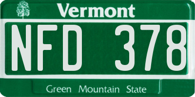 VT license plate NFD378