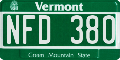 VT license plate NFD380