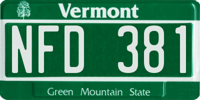 VT license plate NFD381