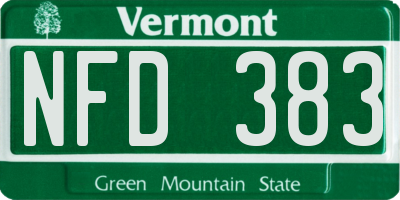 VT license plate NFD383