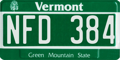 VT license plate NFD384