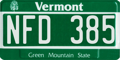 VT license plate NFD385