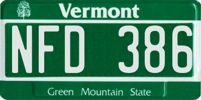 VT license plate NFD386