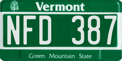 VT license plate NFD387