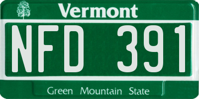 VT license plate NFD391