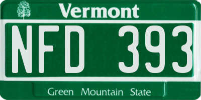VT license plate NFD393