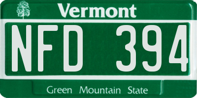 VT license plate NFD394