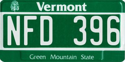 VT license plate NFD396
